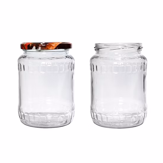 Recycled Wide Mouth 16oz 22oz Canning Pickle Honey Food Storage Glass Jar with Metal Lids